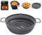 Alyvisun Air Fryer Liner Silicone Reusable Airfryer Basket Foldable Kitchen Pot Accessories Versatile Round Baking Pan for Microwave, Oven (Grey)