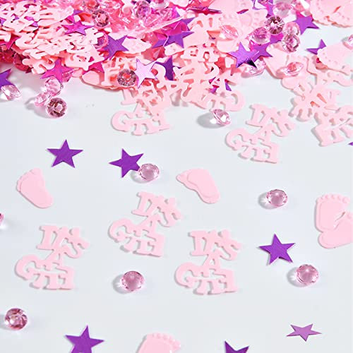 GoldRock It's a Girl Konfetti Babyparty Deko Mädchen Rosegold, Deko Babyparty Mädchen,Gender Reveal Party Deko,Baby Party Dekoration Mädchen,Streudeko Taufe,Baby Shower Deko Girl,Babyshowerparty Deko