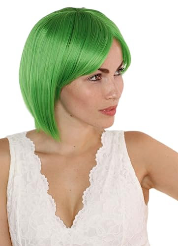 Prettyland Damen hell-grün Damen Herren kurzhaar Perücke Bob-Schnitt Glatte Party Manga Anime green Cosplay Wig C398