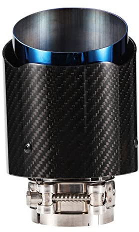 Auto-Heckauspuffrohr, 63–101 mm Universal-Edelstahl-Auspuffspitze, Kohlefaser, Glänzend, Gerades Auto-Auspuffrohr, Hintere Spitze, Heckkehle, Endrohr, Schalldämpfer, Gerades