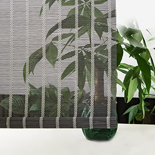 BBAUER Stores À Enroulement en Bambou pour Fenêtres,Stores en Bambou Gris,Stores À Enroulement en Bambou pour L'Extérieur,Volets Romains Filtrant La Lumière/Gray/W80*H100Cm/32 * 39In