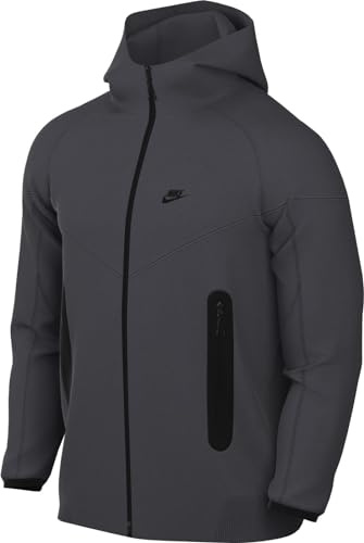 Nike Hooded Full Zip Ls Top M NK TCH FLC Fz WR Hoodie, Anthracite/Black, FB7921-060, M
