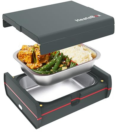 Faitron HeatsBox - Contenitore per il pranzo elettrico, per il riscaldamento degli alimenti, ciotola in acciaio inox a tenuta stagna (925 ml) (Pro)