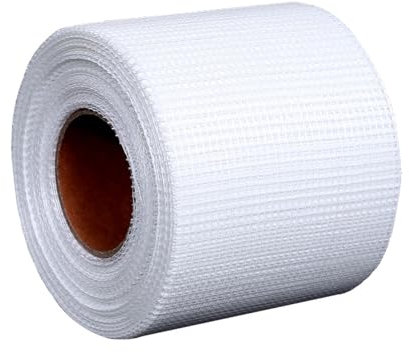 SopimusZ Cinta autoadhesiva para juntas de fibra de vidrio, 10 cm x 90 m, para juntas sin huecos, tiras de refuerzo para placas de yeso, grietas y agujeros