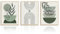 Dazzlewall Salbei Grün Boho Kunstdrucke Poster Abstrakte Geometrische Wandbilder für Schlafzimmer Wohnzimmer 30X40 cm Ohne Rahmen 3er Set
