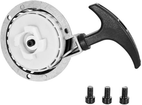 Démarreur à rappel en alliage d'aluminium pour 40/44-6 2 temps 47cc 49cc Mini Moto Chopper ATV Quad, Nylon Cog Mini Easy Pull Starter with Screws Silver