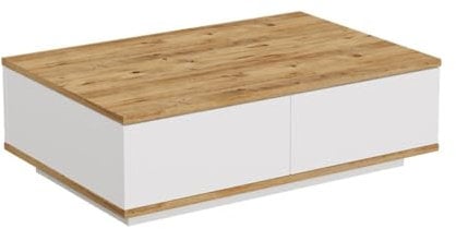 Vente-unique - Table de Salon Basse - Naturel Clair, Blanc - Bois, Panneau - LOTULA