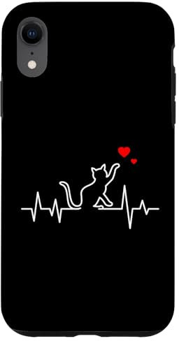 Katzen Herzschlag Katzenliebhaber Kater Hülle für iPhone XR