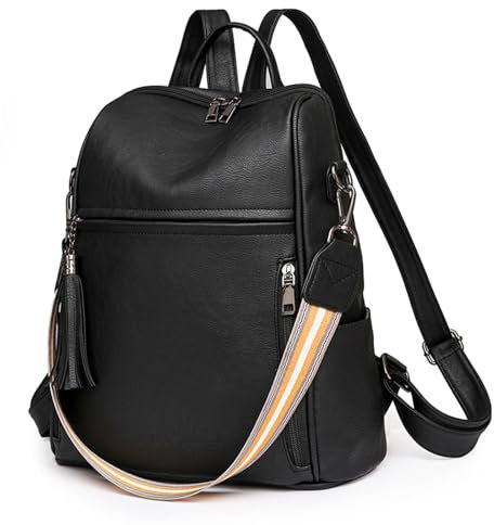 Watreketal Rucksack,Damen-Rucksack aus PU-Leder, große Kapazität, City-Rucksack, Schulrucksack, Schultertasche, Umhängetasche, Reiserucksack