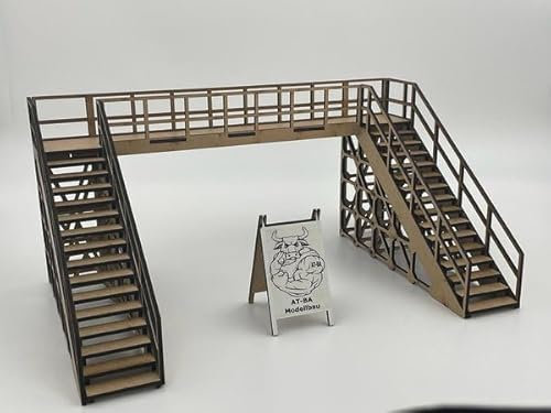 AT-BA Modellbau 220015 Slotcar Brücke U-Form für 4 Fahrspuren