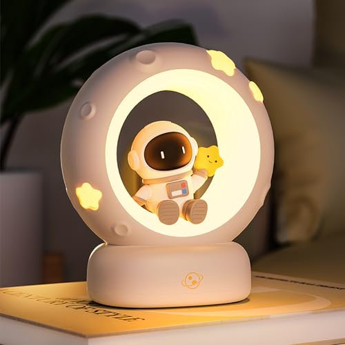Wetry Kinder Nachtlicht Astronaut Dimmbares Nachtlampe Baby Schlummerlicht Aaufladbares Nachttischlampe Tragbares - Geschenke zur Geburt Junge