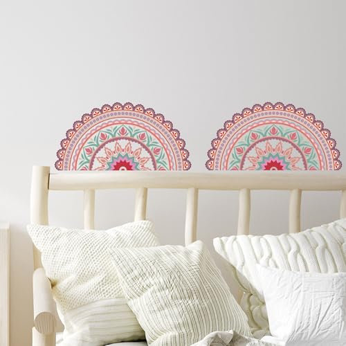 astylishome Girls Wall Stickers Murals Mandala Decals for Removable Self Adhesive Wallpaper Art Mural Décor for Living Room Bedroom TV Walls Office Decoration 1016