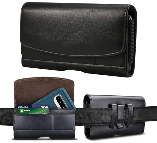 CZAYEFNH Handy Gürteltasche，Leder Gürteltasche ，Horizontale Telefon Gürtelclip Hülle Magnetverschluss Handyholster mit ID-Kartenhalter Tasche, Handytasche Gürtel für Smartphone