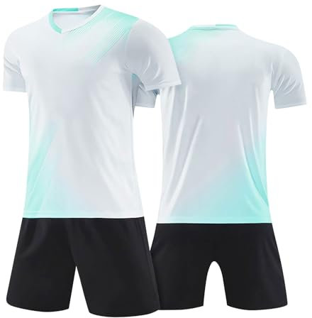 Individuelles Trikot Fussball Set Für Junge Herren Anzug Fussball Trikot Fusstball Shirt & Shorts Set Mit Namen Nummer Team Und Logo Personalisierte Football Jersey Fußballtrikots Kinder Erwachsener