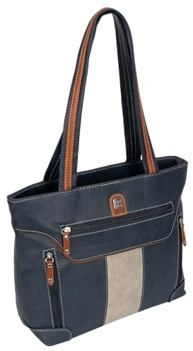 EAAKIE Damen Tasche, Schultertasche, Handtasche, Umhängetasche mit Leder Optik und vielen Fächern