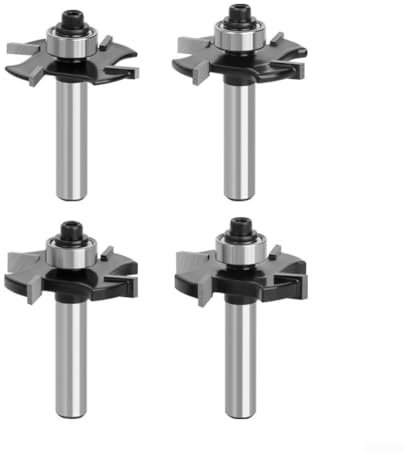 T-Nutfräser mit 8 Schaft, schwarz, Kugellager, vierkantig, für Holzbearbeitung, Schlitz, Legierung, Kopf (8 x 36,7 x 4 mm)