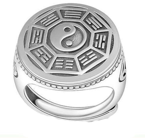 Gu Feng Ring Herren Retro Taoist Tai Chi Bagua Glück Amulett Persönlichkeit Dominierend