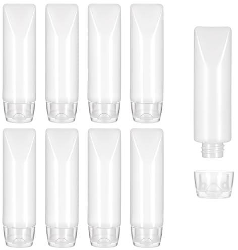 8 Stück Reiseflaschen Set Leere Travel Bottles Set, 30ml Klare Reisebehälter Kosmetik, Weiche Tuben Reisegröße Behälter Nachfüllbare Reise Flaschen Zum Befüllen für Shampoo Lotion Duschgel Handcreme