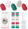 JMEOWIO Gel Nail Stickers Christmas Cute Green Red Semi Cured Gel Nail Strips Wraps UV/LED Nails Art Design Decoration Accessories