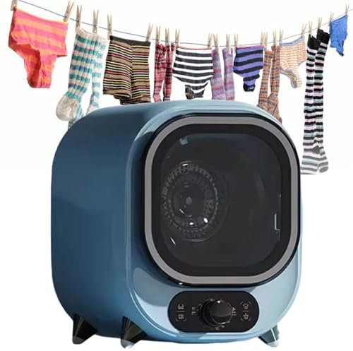 twostronking Tragbarer Wäschetrockner, 450 W, Mini-Wäschetrockner, Mit Heiß- Und Kaltluftregler, Innenbehälter Aus Edelstahl, 0,8 Kg Fassungsvermögen, Geeignet Für Zuhause Und Wohnungen,Blue