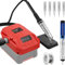 Set di saldatore a batteria per batteria Einhell Power X-Change da 18 V, LCD da 60 W, temperatura regolabile 180-480 °C, saldatore senza fili con filo di saldatura da 50 g