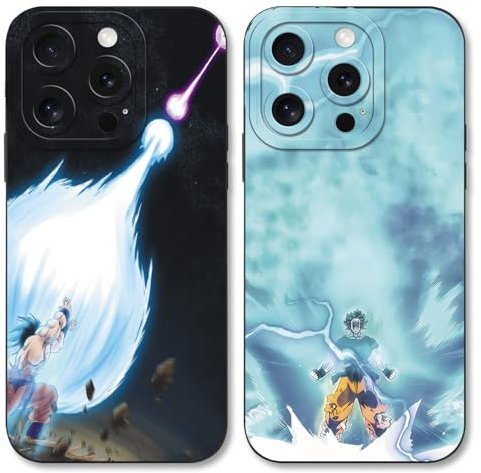2 Stück Handyhülle für Apple iPhone 14 Pro Hülle 6.1'', Phone Case Anime Dragon Ball DBZ Guko mit Muster Designs Manga Mädchen Junge Schutz Schutzhülle Stoßfest TPU Weich Ultra Dünn Cover Schutz