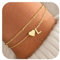 TINGN Armband Damen Gold, 14K Gold Vergoldet Herz Armband mit Buchstaben L Armbänder Damen | Herz Armbänder Mädchen | Teenager Mädchen Geschenke | Jahrestag Hochzeit Geschenk für Sie Frauen Muttertag
