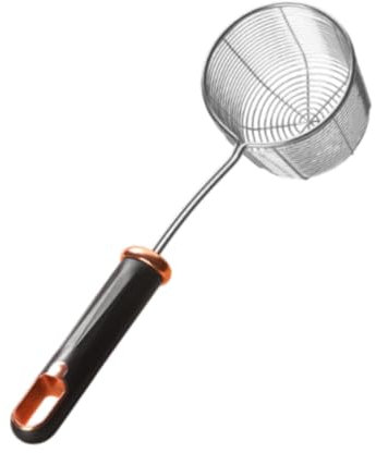 DimyFew Skimmer Ladle Food Sterinter Colderna Sospeso Drainer Scolo Drainer di Gnocchi Cucina Cucina Cucina Fritta Me Polpette, Manico Nero