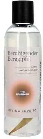 GIVING LOVE TO Natur-Duschgel Beruhigender Berggipfel – Regeneratives Duschgel mit ätherischen Ölen (Zirbe, Latschenkiefer, Melisse, Wacholder), 200ml – Ruhe & Entspannung