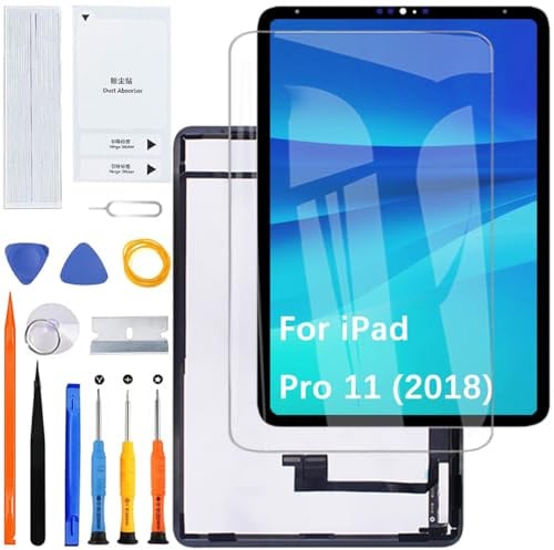 HLYGZX Display Schermo per iPad Pro 11 2018 A2013 A1934 A1980 A1979 Nero | con kit di riparazione，IPS LCD，Display HD，Sostituire lo schermo