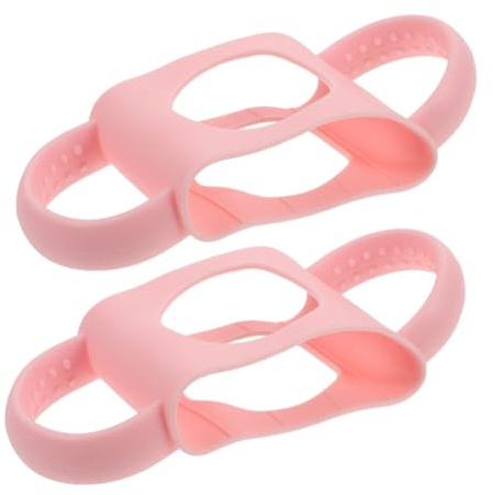 Pink Silicone Bottle Handles Detachable Anti-Slip Grip 2pcs | Wide Compatibility, Portable Carry Option, Universal Fit for Feeding Bottles, Easy to Attach and Remove