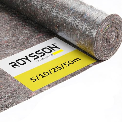 Malervlies 50m x 1m - Abdeckvlies 180 g/m² mit PE Anti-Rutsch Beschichtung - Saugstarkes Bodenschutzvlies - Robust, Rutschfest und Reißfest
