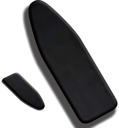 OPOLDBDMAC Silber Bügelbrettbezug 90x30cm 100x34cm 110x34cm 120x40cm Ersatzbezug Für Bügelbretts，Bezug Bügelbrett Mit Spann-Clip ﻿(Black,120x40cm(48x15in))