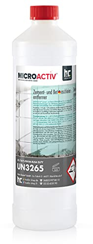 Höfer Chemie 1 L Zement- und Betonschleierentferner | Säurebasierter Zement- und Mörtelreiniger, Entfernt Zementschleier, Ausblühungen, Rost & Kalk – Für Beton, Mauerwerk &
