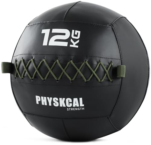 PhysKcal Medicine Wall Ball - Balles de Slam en Cuir Souple avec Poids | Cuir synthétique antidérapant pour WOD & HIIT. Absorbe les chocs, idéal pour équipement de gym à domicile.