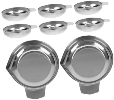 CHILDWEET Plateaux de Balance Électronique 8 Pièces en Inox Bec Verseur Incurvé, Coupelles Multifonctions Compactes pour Pesée Précise en Laboratoire et Préparation Alimentaire
