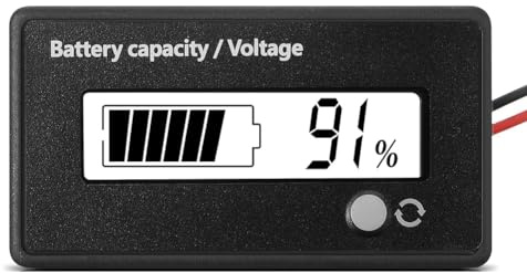 Akfldms DC 12V-72V Lead Acid Lithium Battery Capacity Voltage Meter Battery Indicator Monitors White Screen