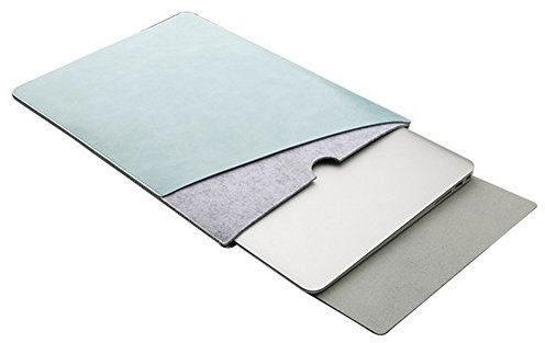 Pelle PU In Microfibra Resistente all'acqua con Feltro Laptop Sleeve Custodia Protettiva per 12 MacBook Notebook Ultrabook Tablet PC Chromebook Menta Verde