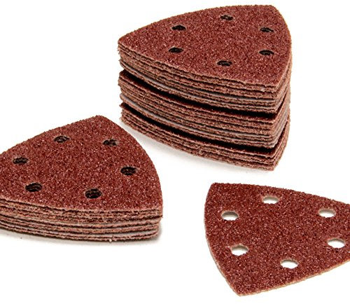 Woltersberger® 25 Stück Schleifdreiecke 93 x 93 x 93 mm | Körnung P60 | Schleifpapier für Deltaschleifer, vielseitig einsetzbar
