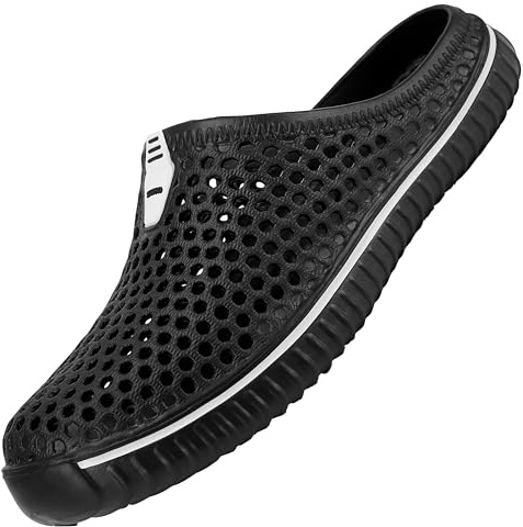 SAGUARO Unisex Zapatillas de Playa Ahueca hacia Fuera Las Jardín Sandalias Clogs Zapatos de Interior Exterior del Deslizador 44EU Negro