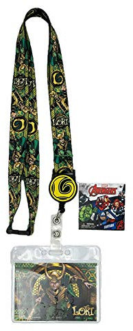 Marvel Avengers Loki Cordon Avec Retractable Card Holder