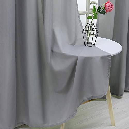 Joyswahl Blickdichte Gardinen Blickdicht Vorhang für Schlafzimmer »Gisela« Schals Fenster Verdunkelungsvorhang mit Kräuselband BxH 140x245cm Grau 2er Set