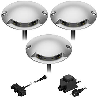 ledscom.de LED Boden-Aufbau-Leuchte Bunda, 1-flammig, für außen, befahrbar, kalt-weiß, 3er Set