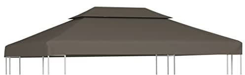 vidaXL Toile Supérieure de Belvédère 2 Niveaux 310 g/m² 4x3 m Taupe Bâche