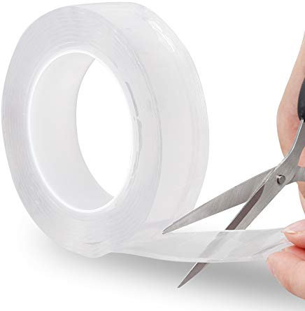 Universelles transparentes Nano-Band, doppelseitiges spurloses waschbares Klebeband Anti-Rutsch-Wandkleber für Zuhause, Fotorahmen, Glas, Teppich
