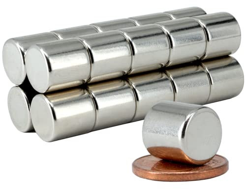 Neodym Magnet Mini 10x10mm Für Magnettafel Pinnwand Kühlschrank Starker Scheiben Magnete - Whiteboard Flach Rund 10mm x 10mm - N45 Stark (20)