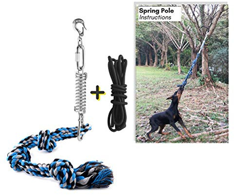 Hundespielzeug Seil, Hund Spielzeug Tauziehen Spielzeug Outdoor Spring Pole Hängeübungsseil Kauspielzeug Mit einem Seil