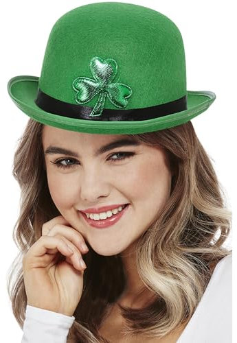 Smiffys St. Patrick's Day Melone aus Filz, Kleeblatt-Motiv