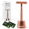 ZOMCHI Rasierhobel-Set für Damen & Herren inkl. Ständer & 10 Klingen | Zero Waste, plastikfrei & nachhaltig | Metall-Safety-Razor | Roségold
