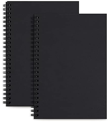 LABUK A5-Notizbücher, unliniert, 100 Seiten, Spiralbuch, blanko, Skizzenbuch, weicher Einband, Kraft-Tagebuch, 21,6 x 14,9 cm, Memo-Notizblöcke, Tagebuch, Planer, 100 g/m², 50 Blatt für Schule, Büro,